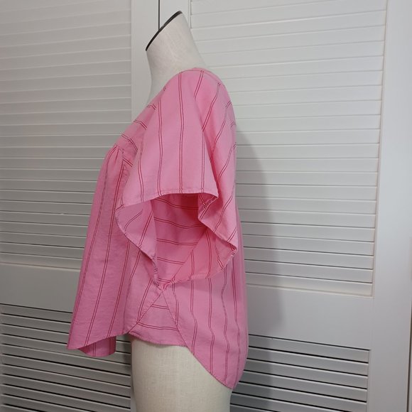 Madewell Cecelia Pink Stripe Butterfly Top - Picture 7 of 12